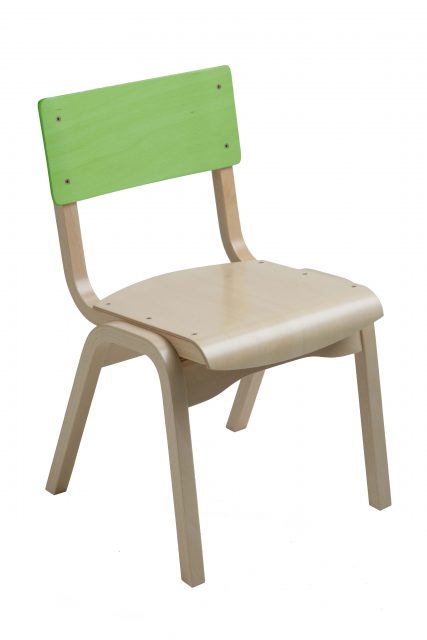 Barnestol med grøn ryg